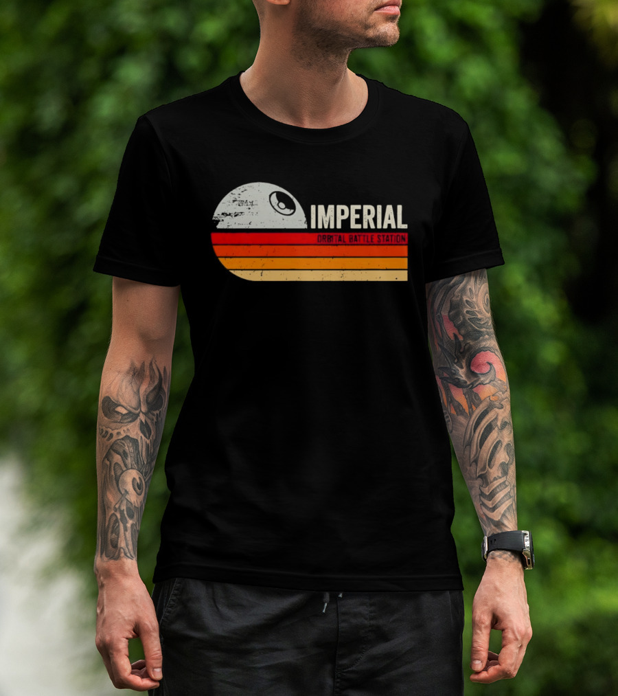 Star Wars Imperial Orbital Battle Station Death Star Sunset T-Shirt