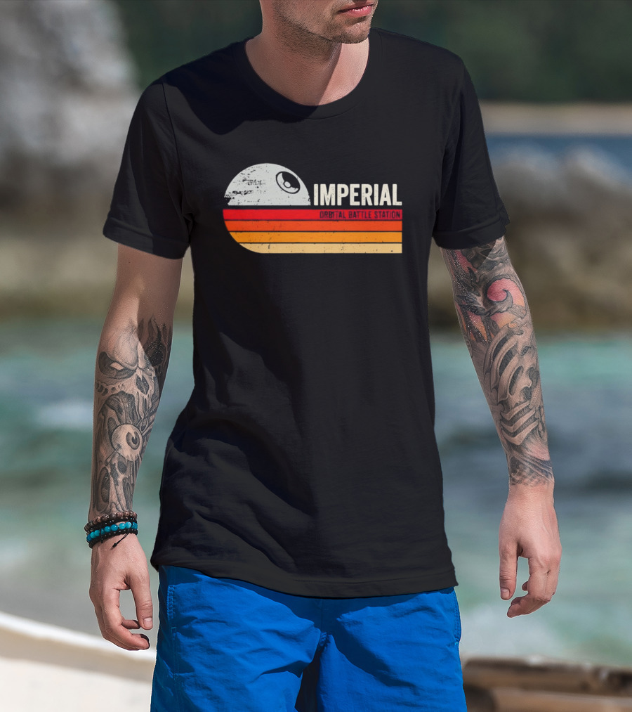 Star Wars Imperial Orbital Battle Station Death Star Sunset T-Shirt