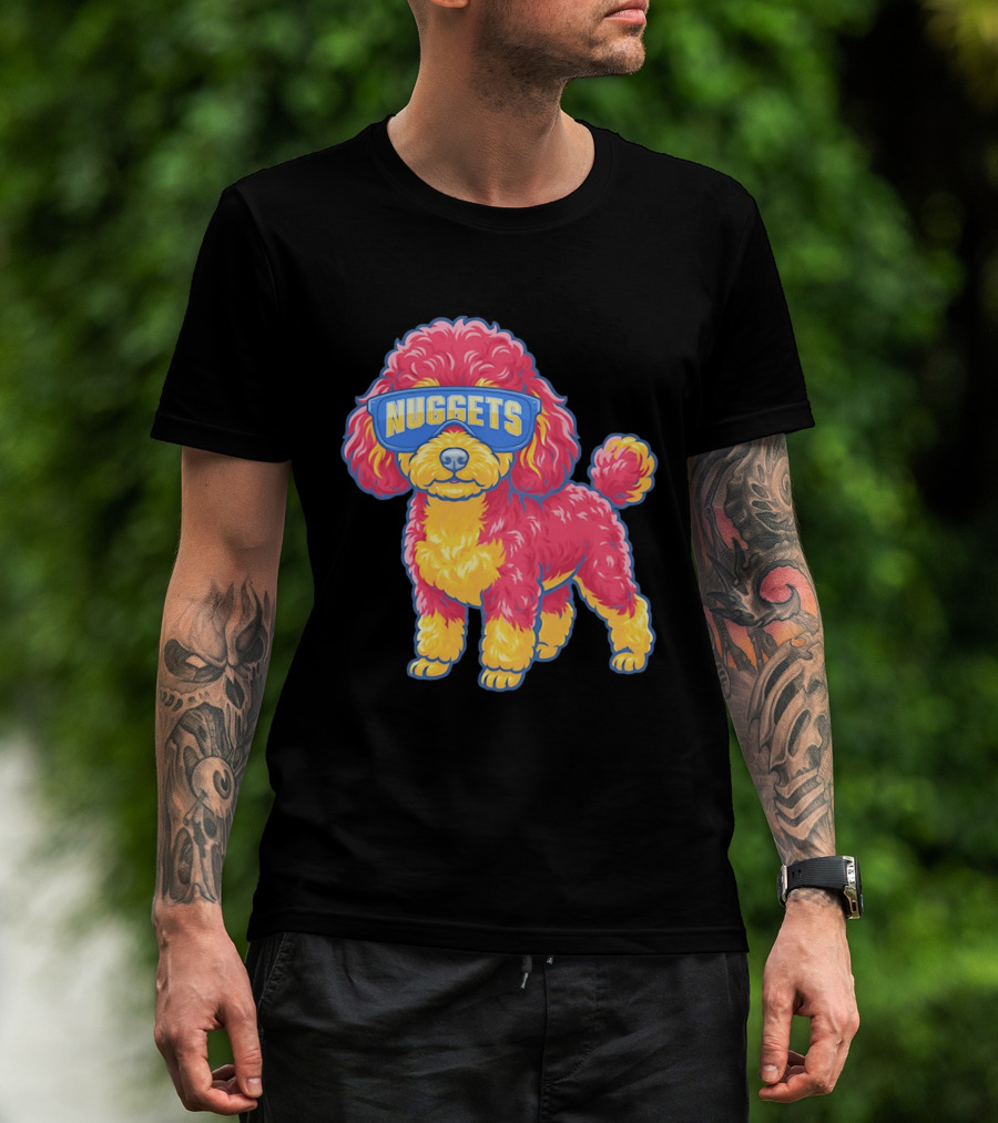 Denver Nuggets Teacup Poodle Wearing Oversized Glasses T-Shirt