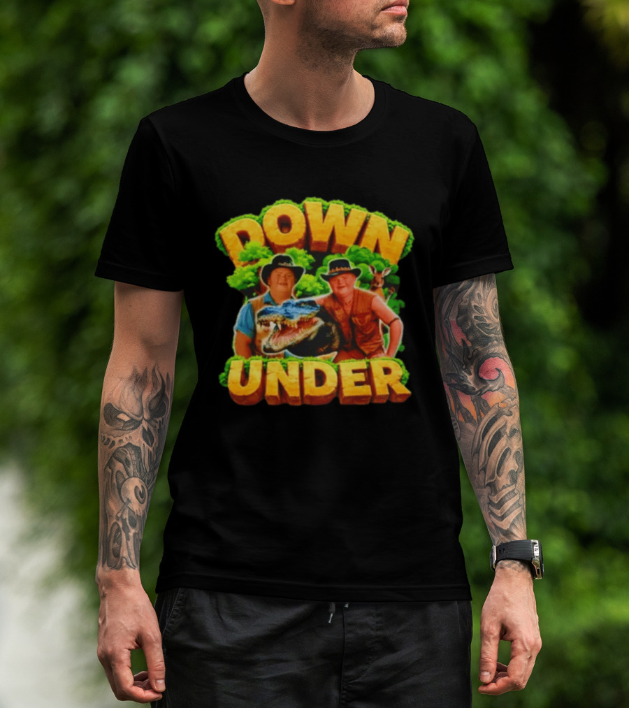 Down Under Crocodile Hunter Adventure With Outback Characters T-Shirt