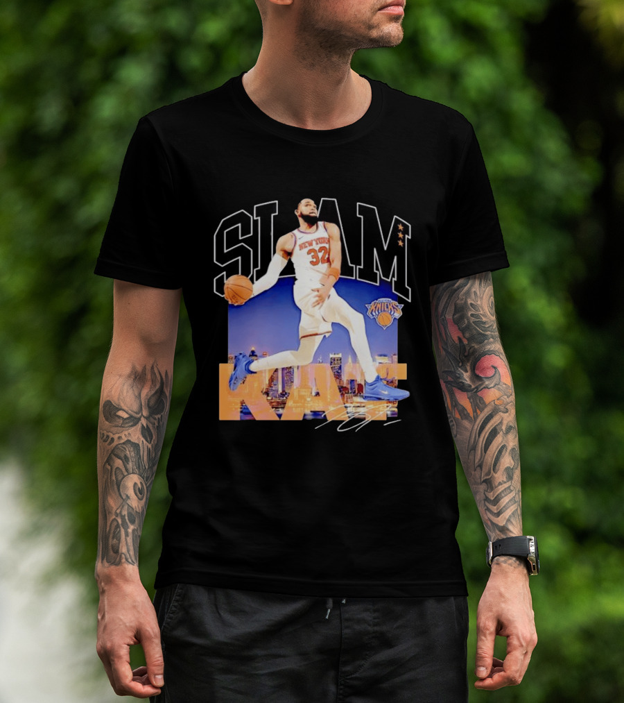 Karl Anthony Towns New York Knicks Slam Kat NBA Basketball 32 Jersey T-Shirt