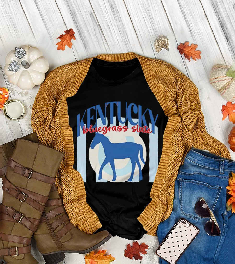 Kentucky Bluegrass State Horse Horseshoe T-Shirt