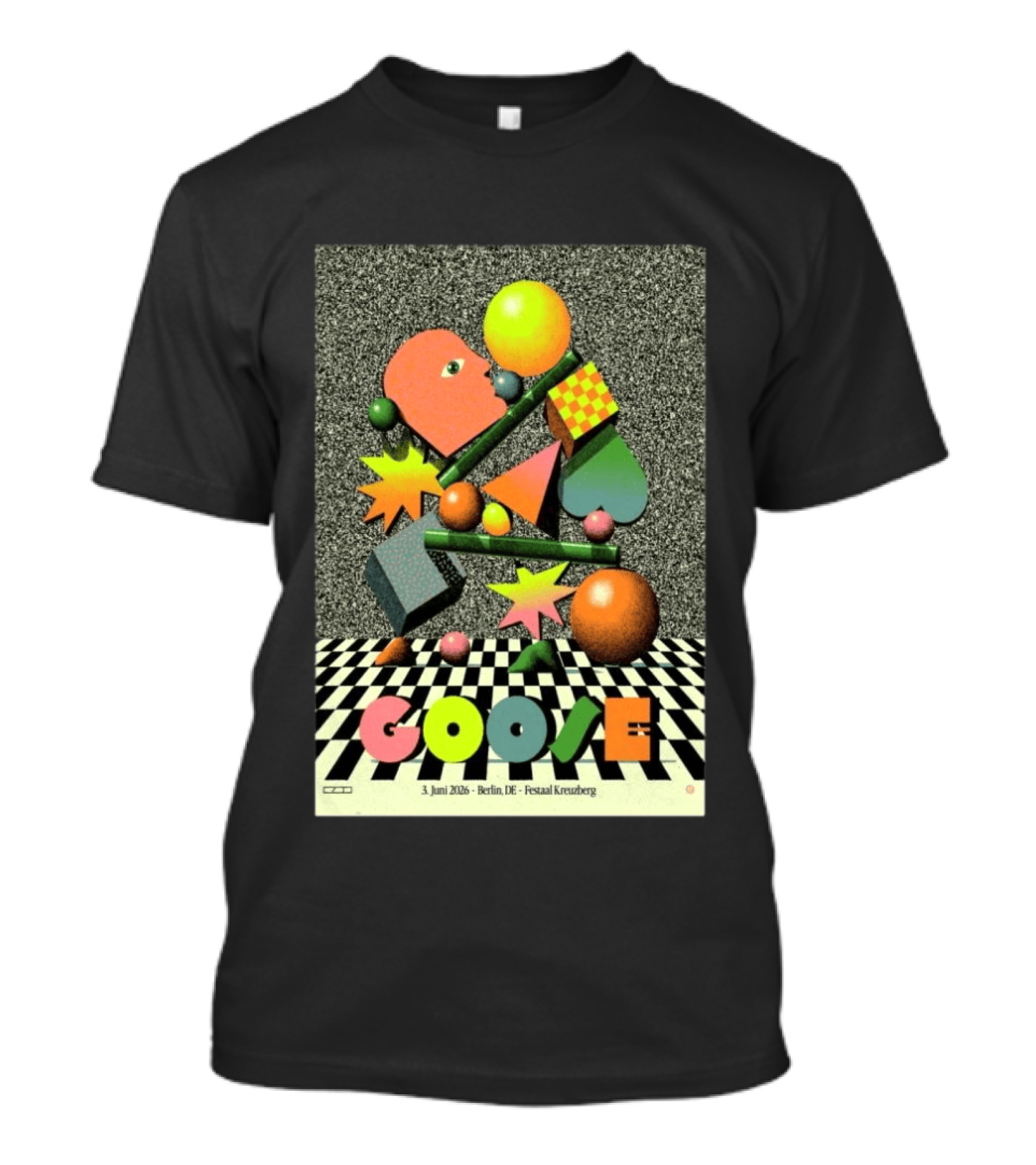 Goose Berlin DE 3 Juni 2026 Festsaal Kreuzberg Checkered Geometric T-Shirt