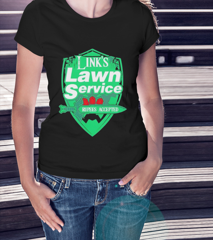 Link's Lawn Service Rupees Accepted The Legend Of Zelda Master Sword T-Shirt