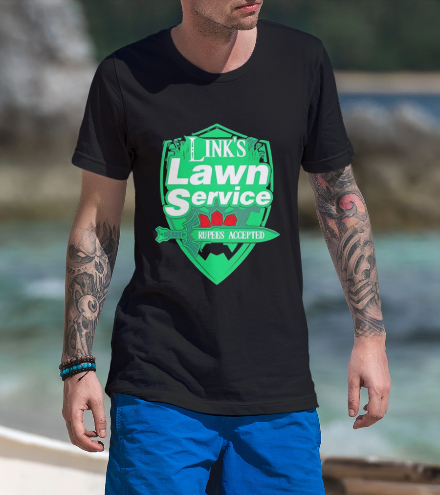 Link's Lawn Service Rupees Accepted The Legend Of Zelda Master Sword T-Shirt