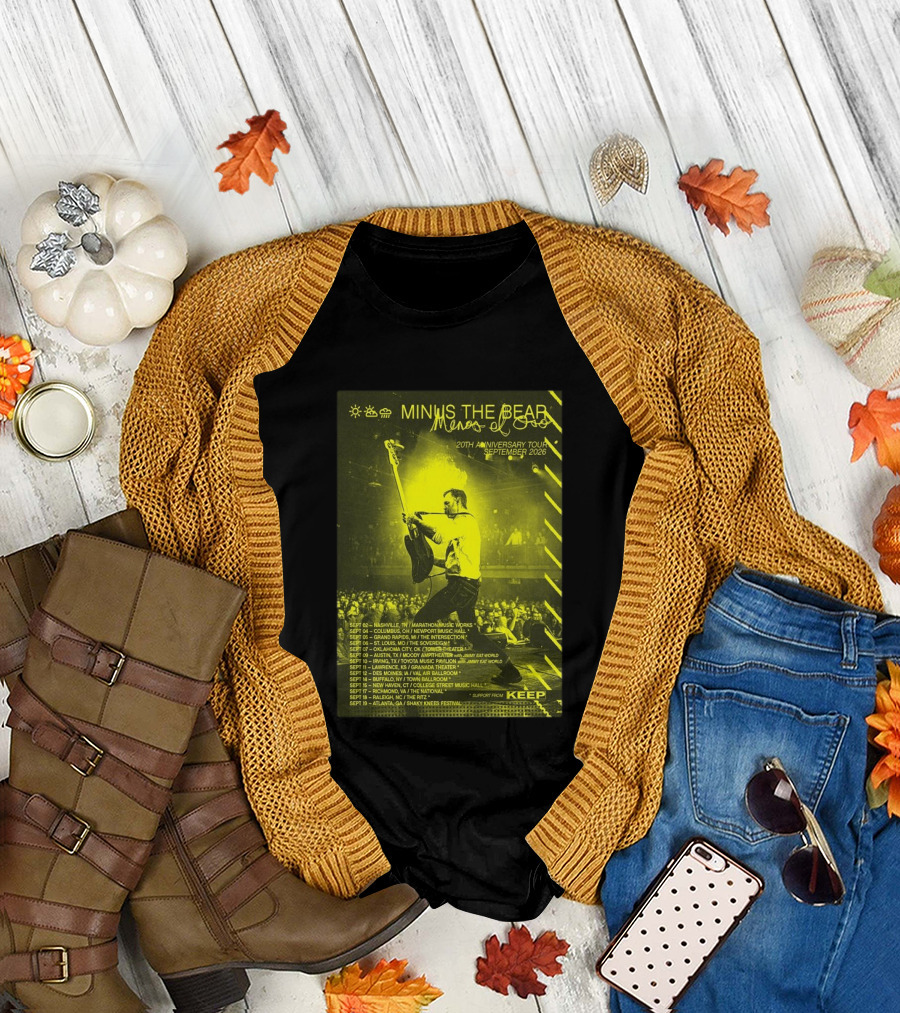 Minus The Bear Menos El Oso 20th Anniversary Tour September 2026 With Jimmy Eat World And Keep T-Shirt