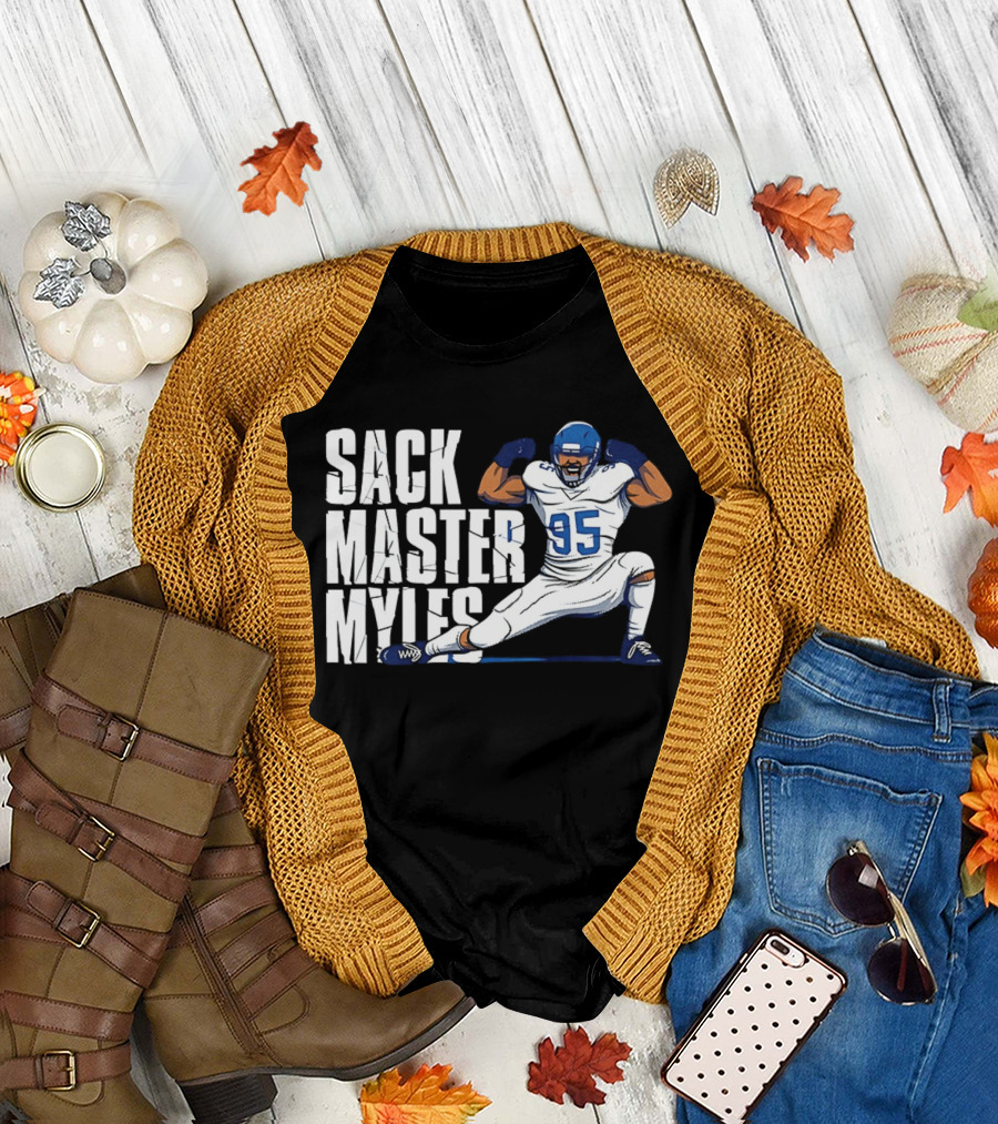 Sack Master Myles Garrett 95 Los Angeles Rams Football T-Shirt