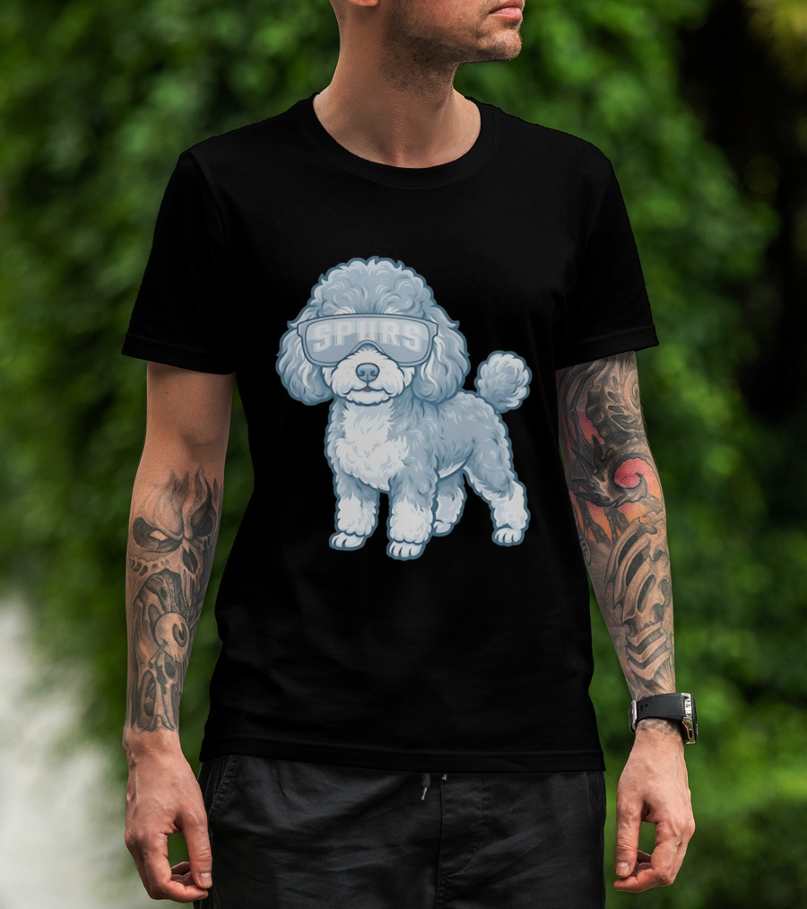San Antonio Spurs Teacup Poodle With Goggles T-Shirt