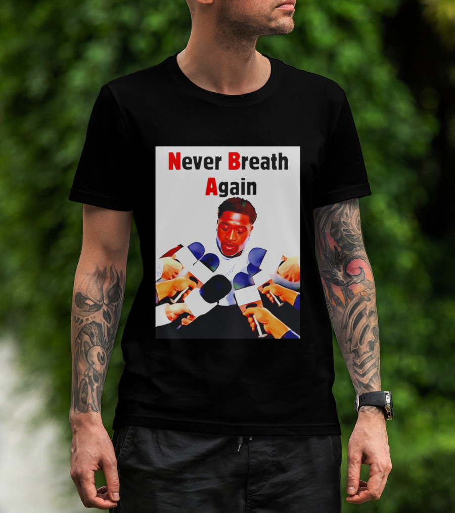 Never Breath Again George Floyd Microphones Press T-Shirt