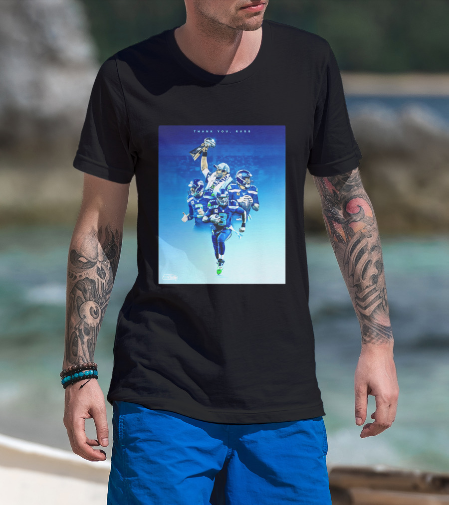 Thank You Russ Seattle Seahawks Russell Wilson Super Bowl 3 T-Shirt