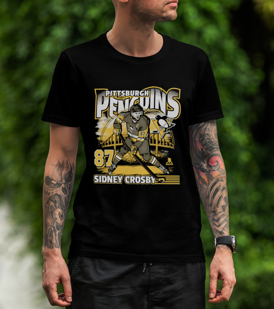 Sidney Crosby 87 Pittsburgh Penguins Player Bridge T-Shirt