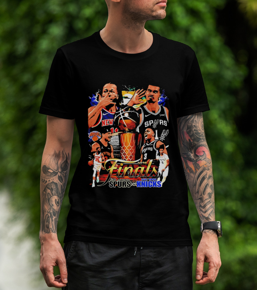 NY Knicks Finals Jalen Brunson Spurs Victor Wembanyama Basketball Matchup T-Shirt