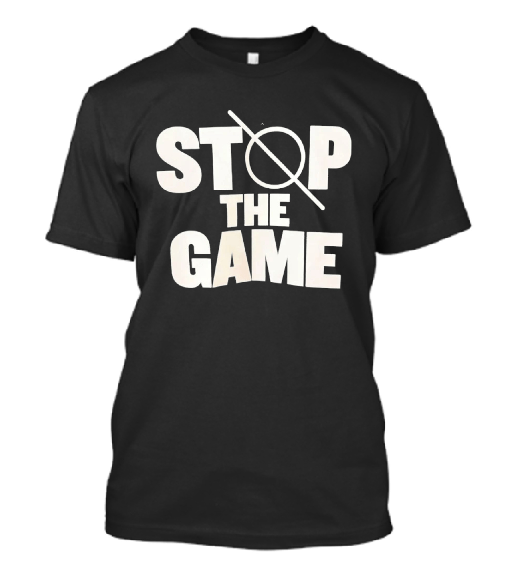 STOP THE GAME Minimalist Text With Circle Slash T-Shirt