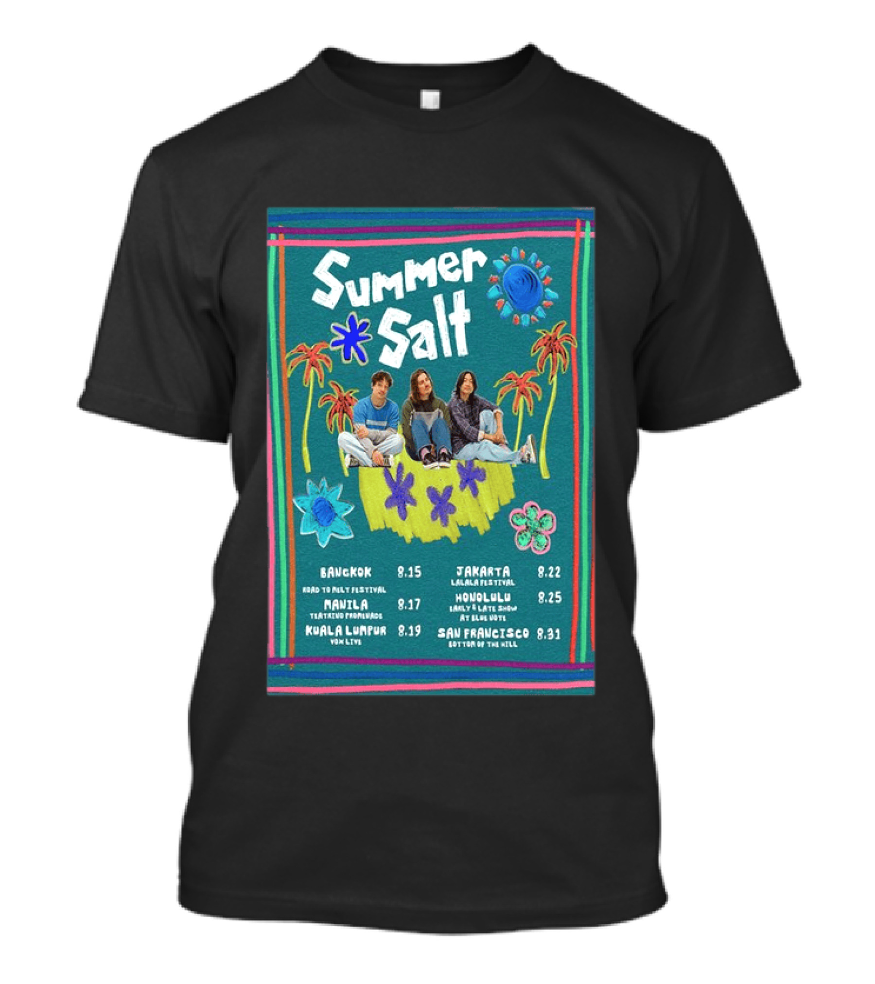 Summer Salt World Tour 2026 Bangkok Manila Kuala Lumpur Jakarta Honolulu San Francisco T-Shirt