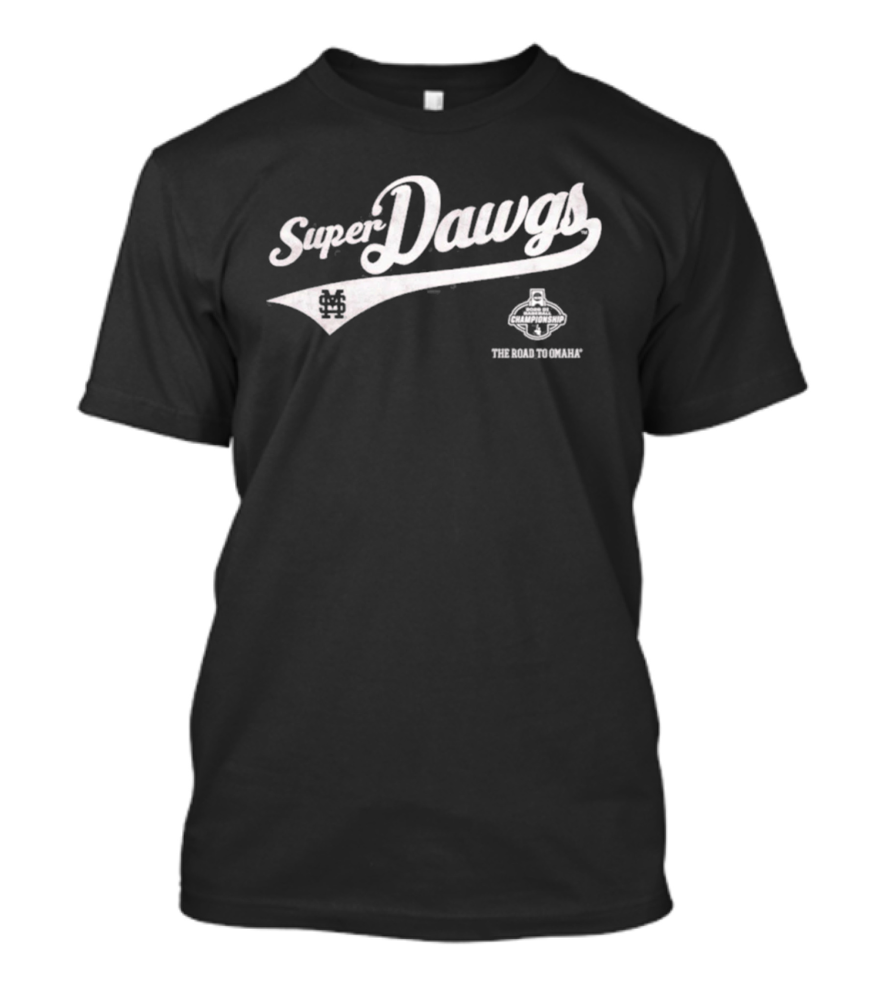 Super Dawgs MSU Baseball The Road To Omaha Mississippi State Bulldogs T-Shirt