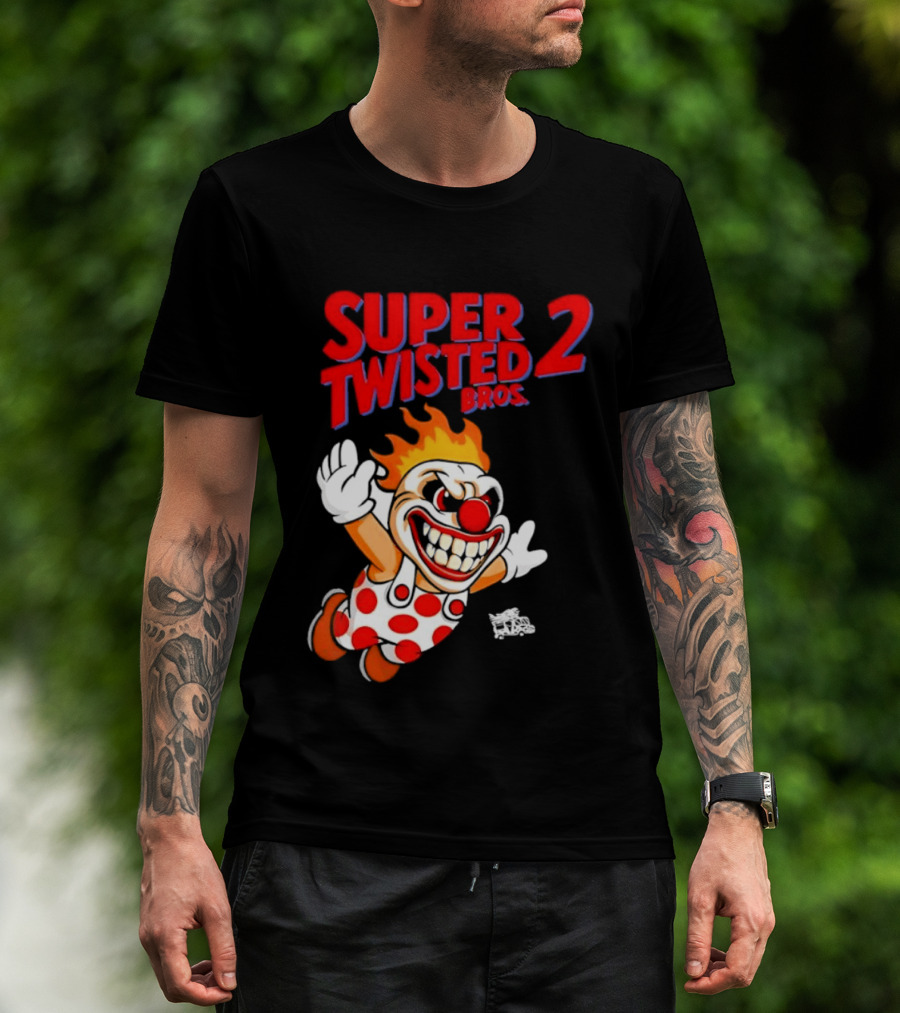Super Twisted 2 Bros Sweet Tooth Twisted Metal Video Game Mashup T-Shirt