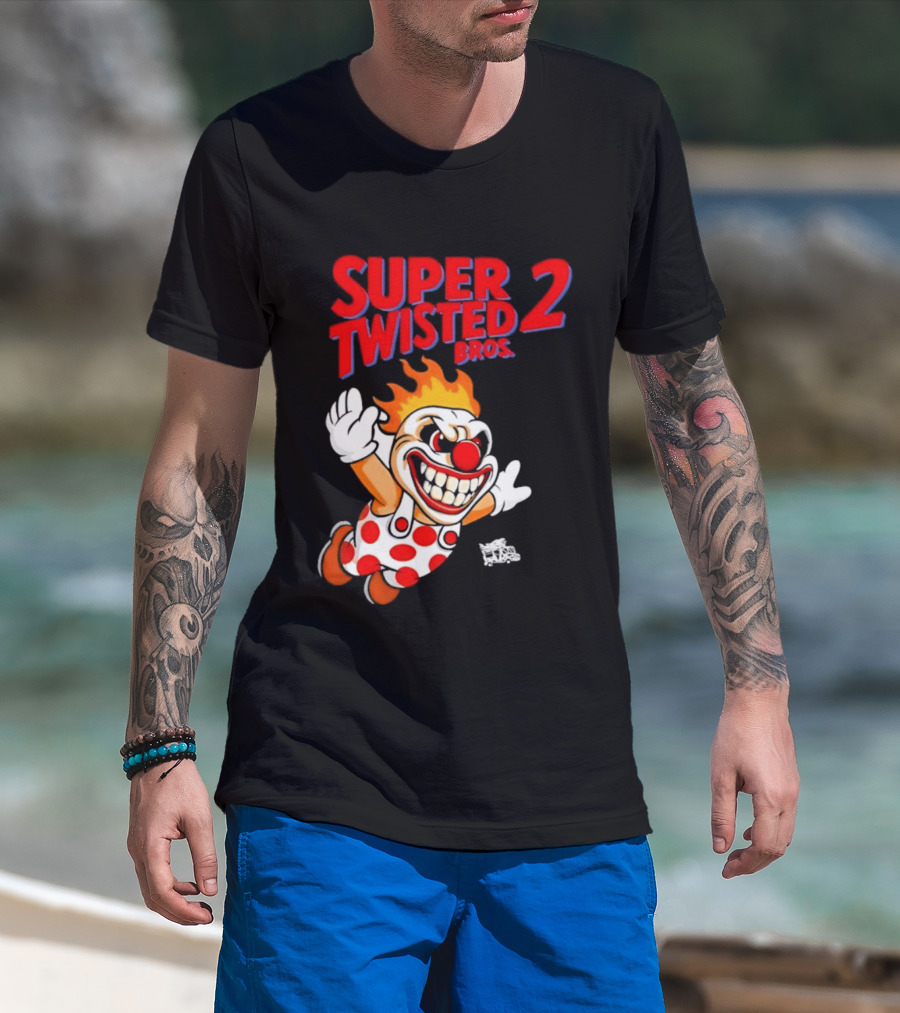 Super Twisted 2 Bros Sweet Tooth Twisted Metal Video Game Mashup T-Shirt