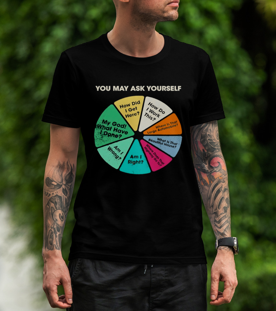 Talking Heads Pie Chart Lyrics You May Ask Yourself Once In A Lifetime T-Shirt