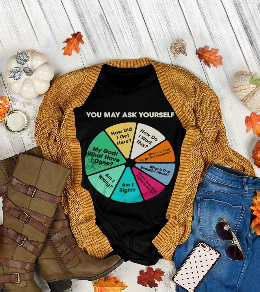 Talking Heads Pie Chart Lyrics You May Ask Yourself Once In A Lifetime T-Shirt