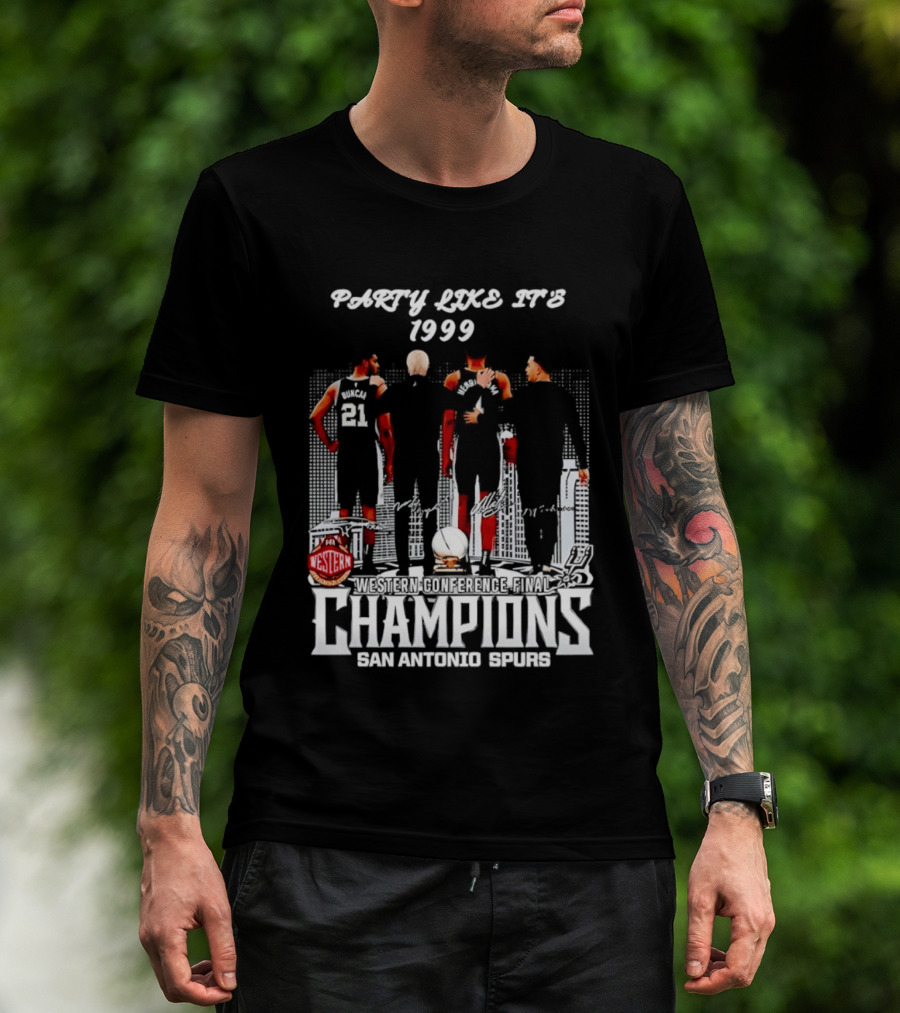 Party Like It's 1999 San Antonio Spurs Champions Tim Duncan Gregg Popovich Victor Wembanyama T-Shirt