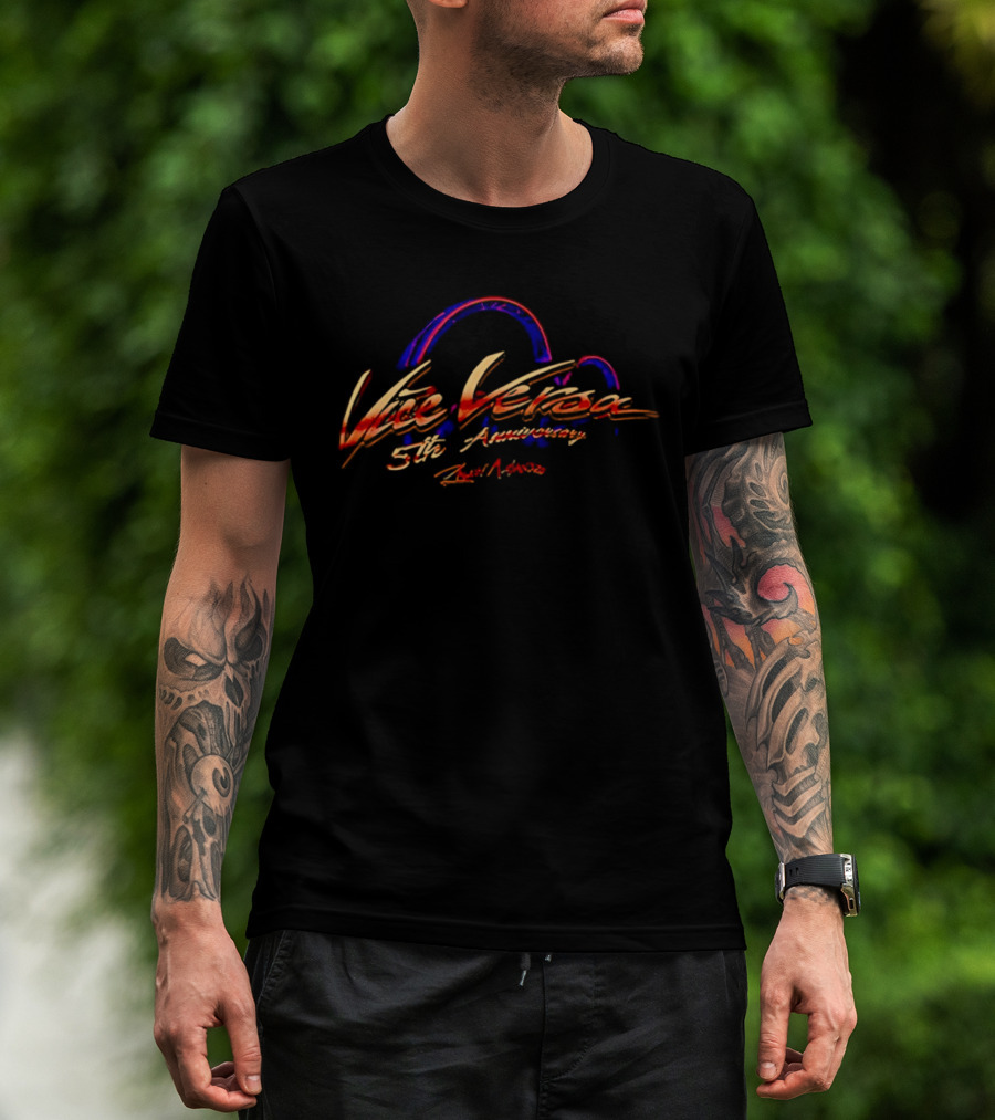 Vice Versa 5th Anniversary Youth Records Music Band Colorful Brushstroke T-Shirt