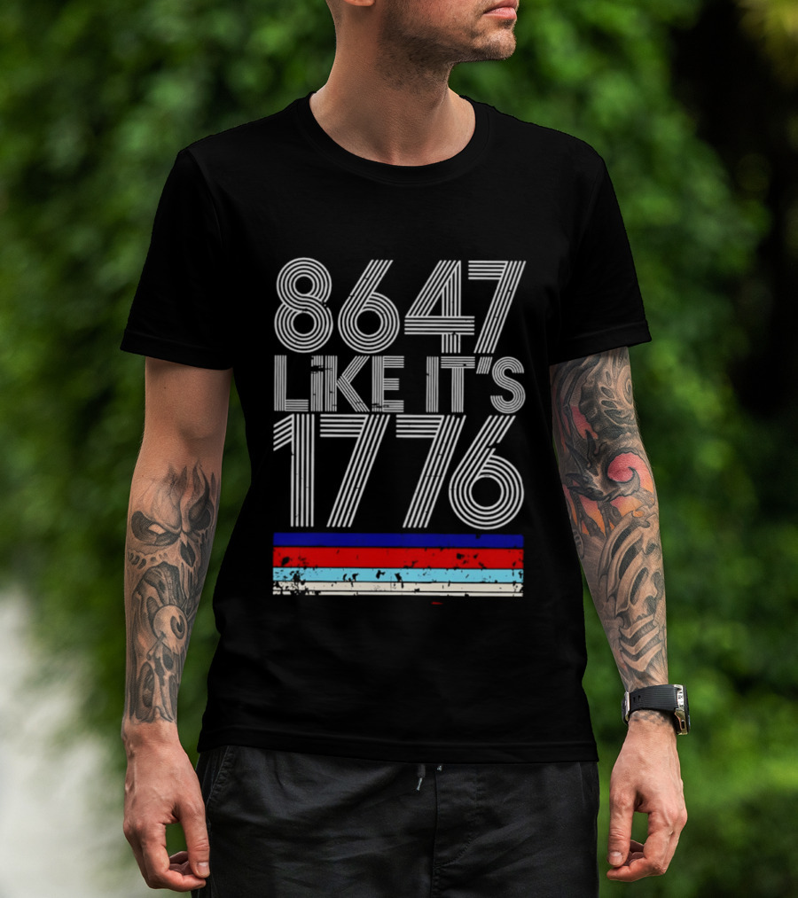 8647 Like It's 1776 Vintage Stripes Retro Numbers T-Shirt