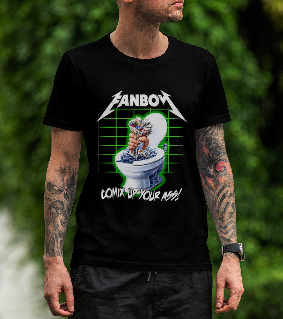 FANBOY Comix Up Your Ass Toilet Hand Print T-Shirt