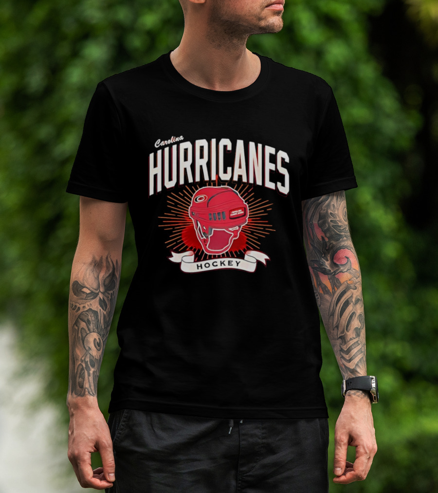 Carolina Hurricanes Red Helmet Hockey T-Shirt