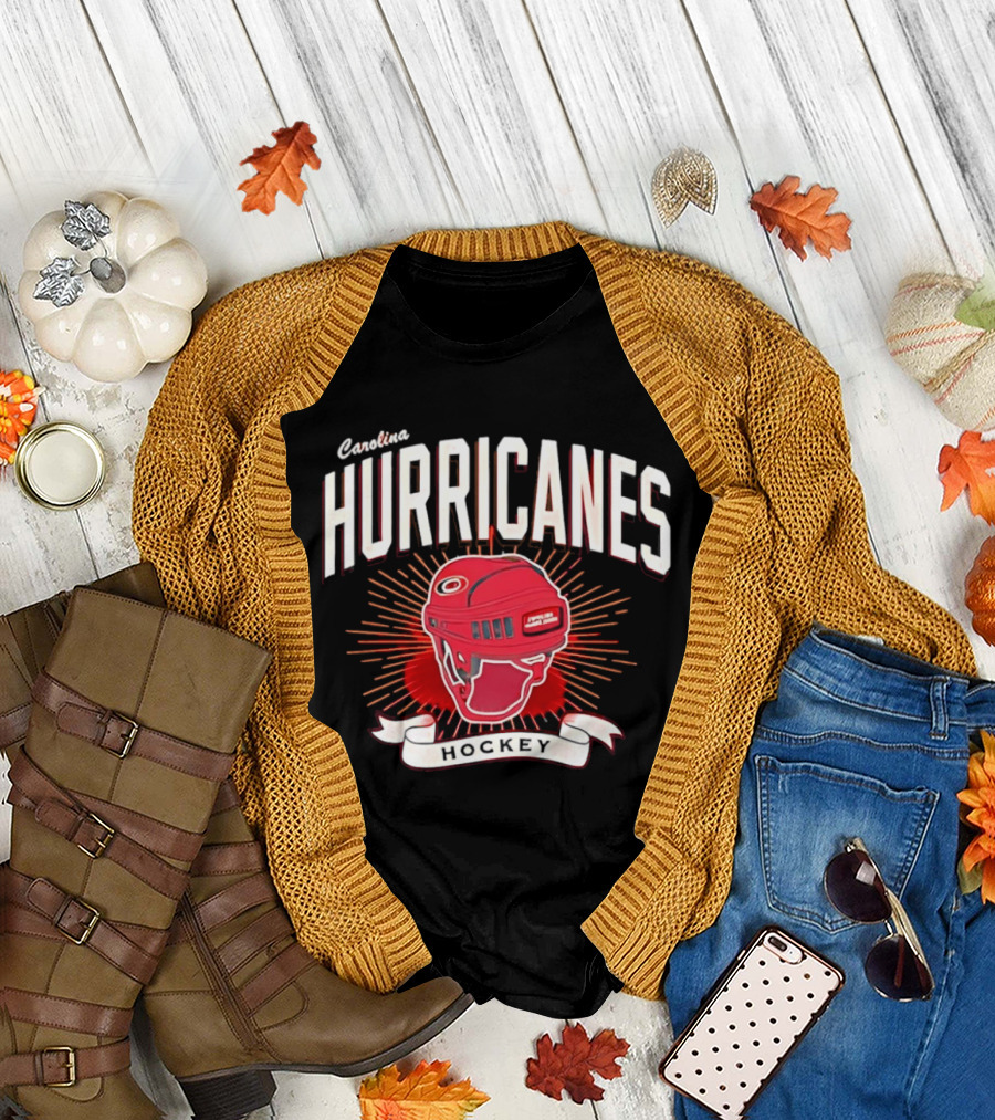 Carolina Hurricanes Red Helmet Hockey T-Shirt