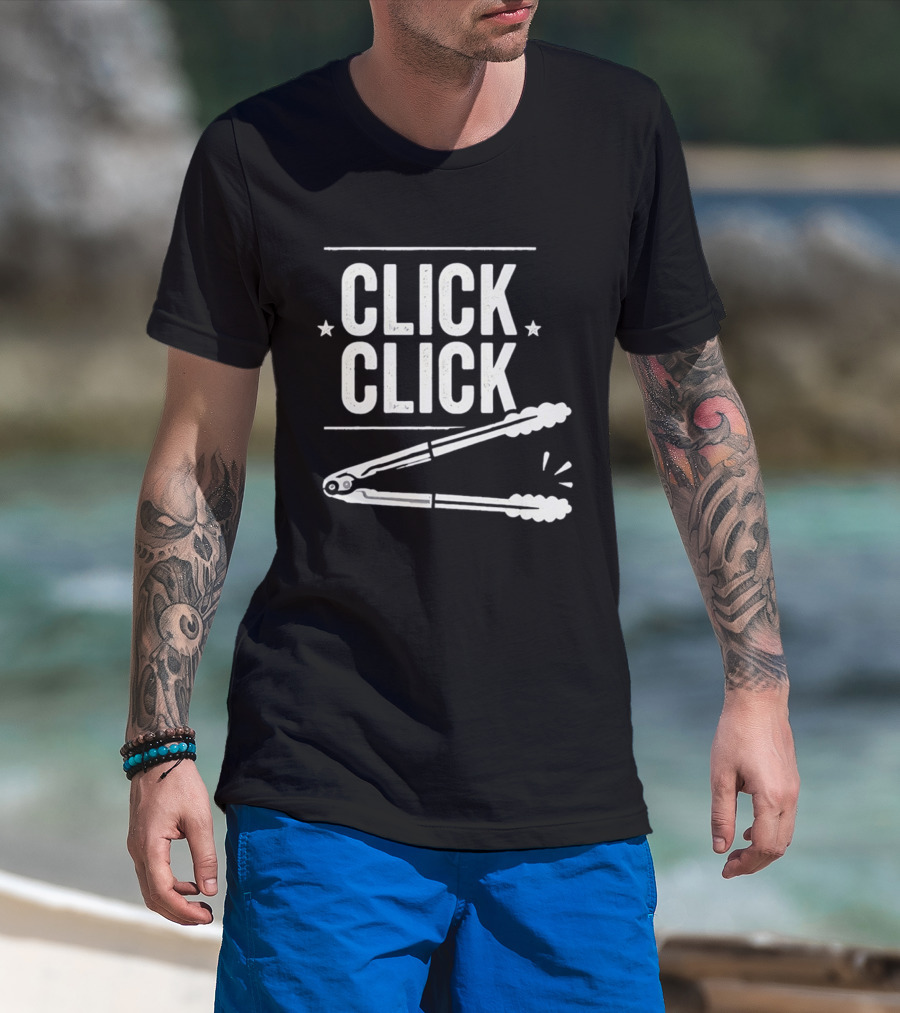 Click Click Grilling Dad Buffalo Cooking Tools Tongs T-Shirt