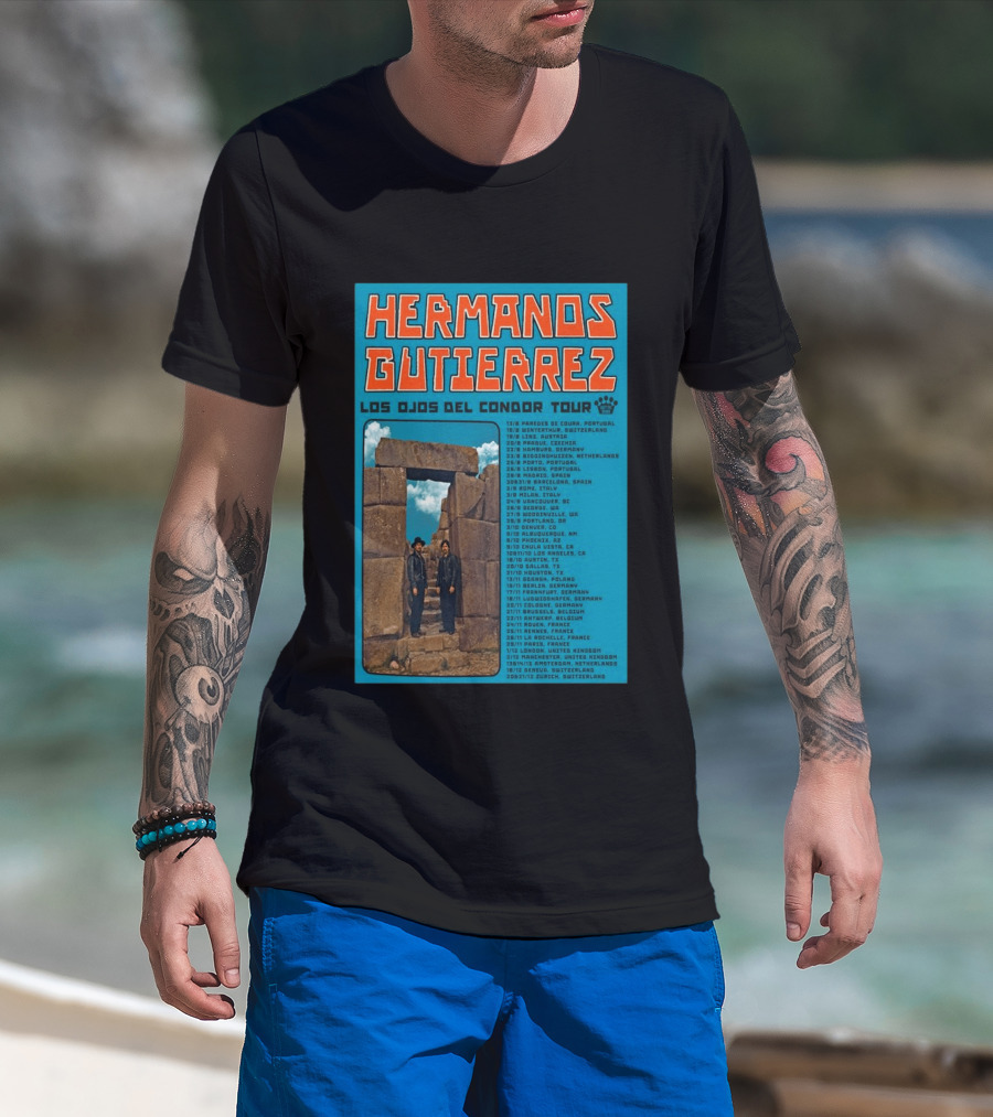 Hermanos Gutierrez Los Ojos Del Condor Tour 2026 Portugal Switzerland Germany Netherlands Spain USA Mexico Canada T-Shirt