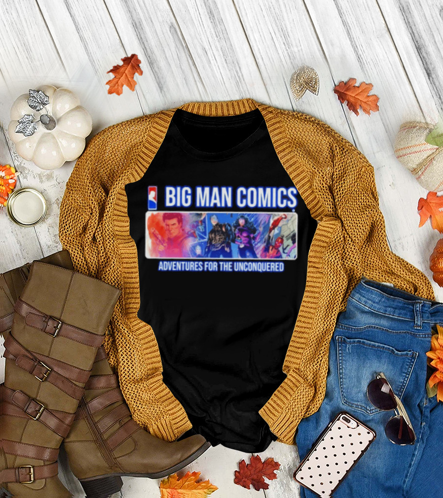 Big Man Comics Adventures for the Unconquered Dean Cain Action Heroes T-Shirt