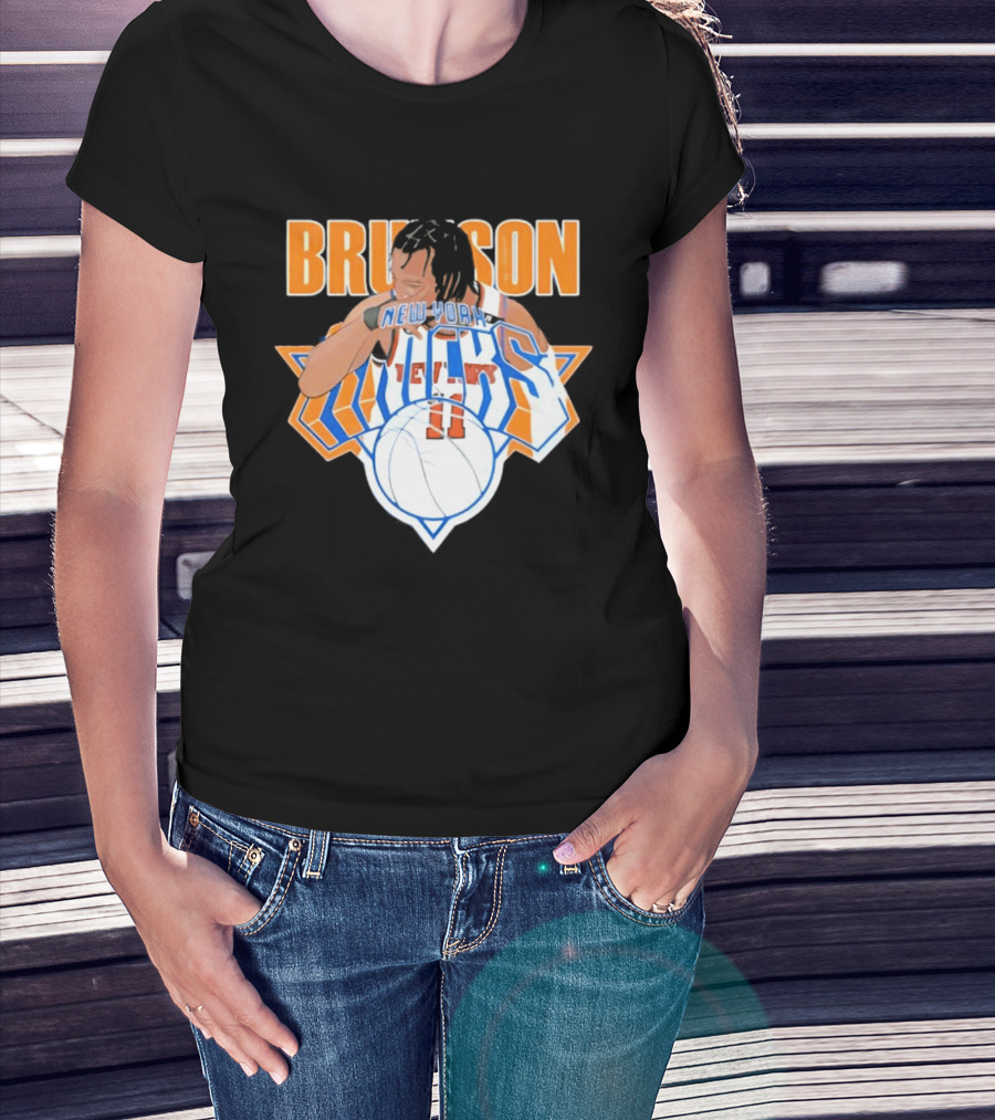 Jalen Brunson New York Knicks 11 Caricature Basketball T-Shirt