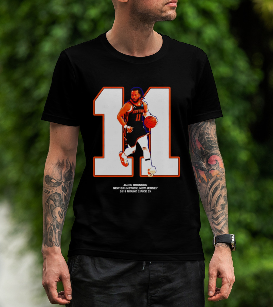 New York Knicks Jalen Brunson Number 11 New Brunswick Basketball T-Shirt