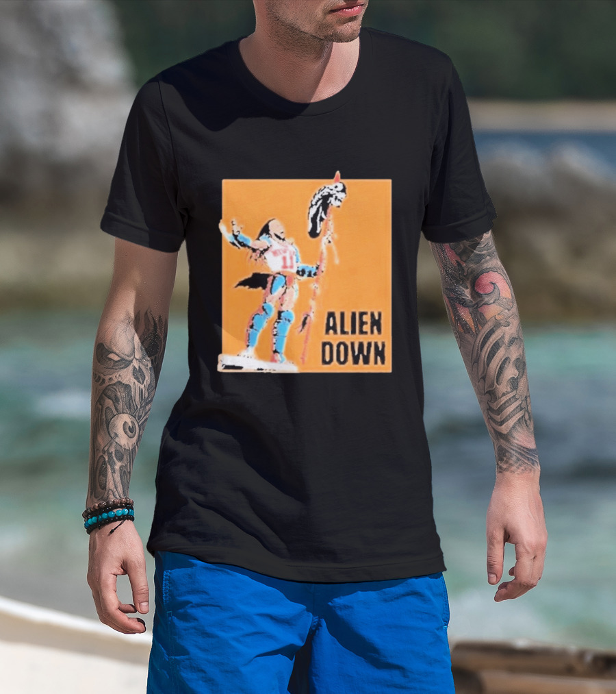 Jalen Brunson Knicks 11 Alien Down Spurs Wemby T-Shirt