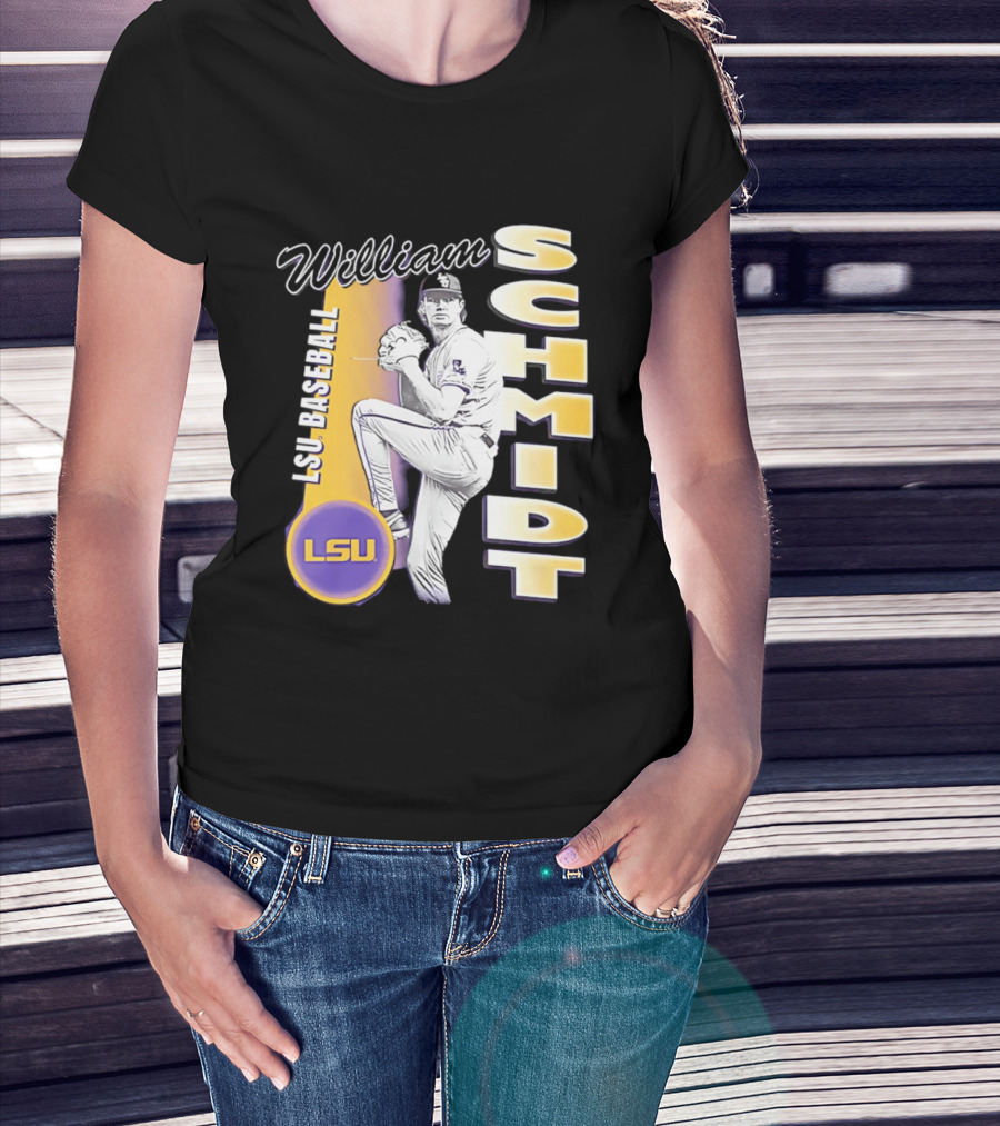 LSU Baseball William Schmidt Pitching Pose T-Shirt