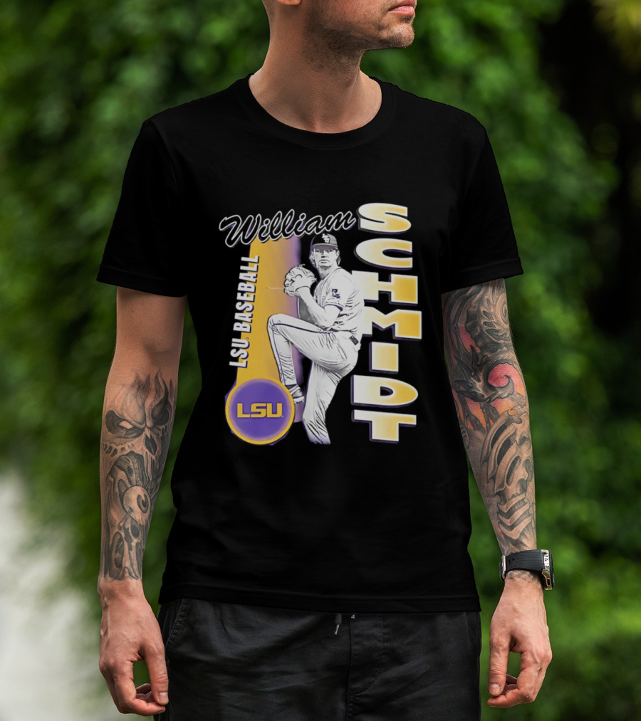 LSU Baseball William Schmidt Pitching Pose T-Shirt