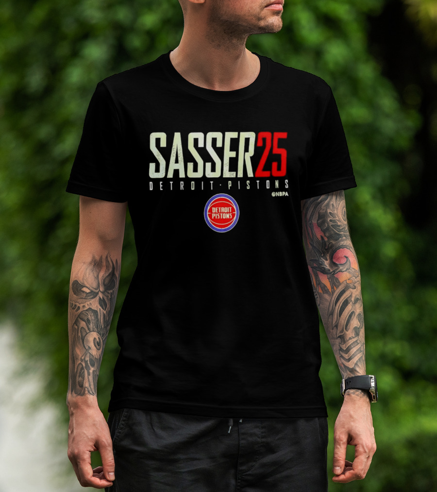 Sasser 25 Detroit Pistons NBA Basketball Marcus Sasser T-Shirt