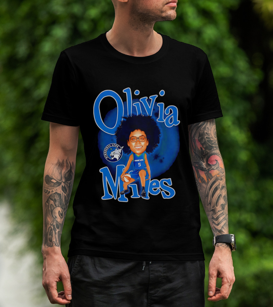 Olivia Miles Minnesota Lynx Basketball Player Caricature T-Shirt