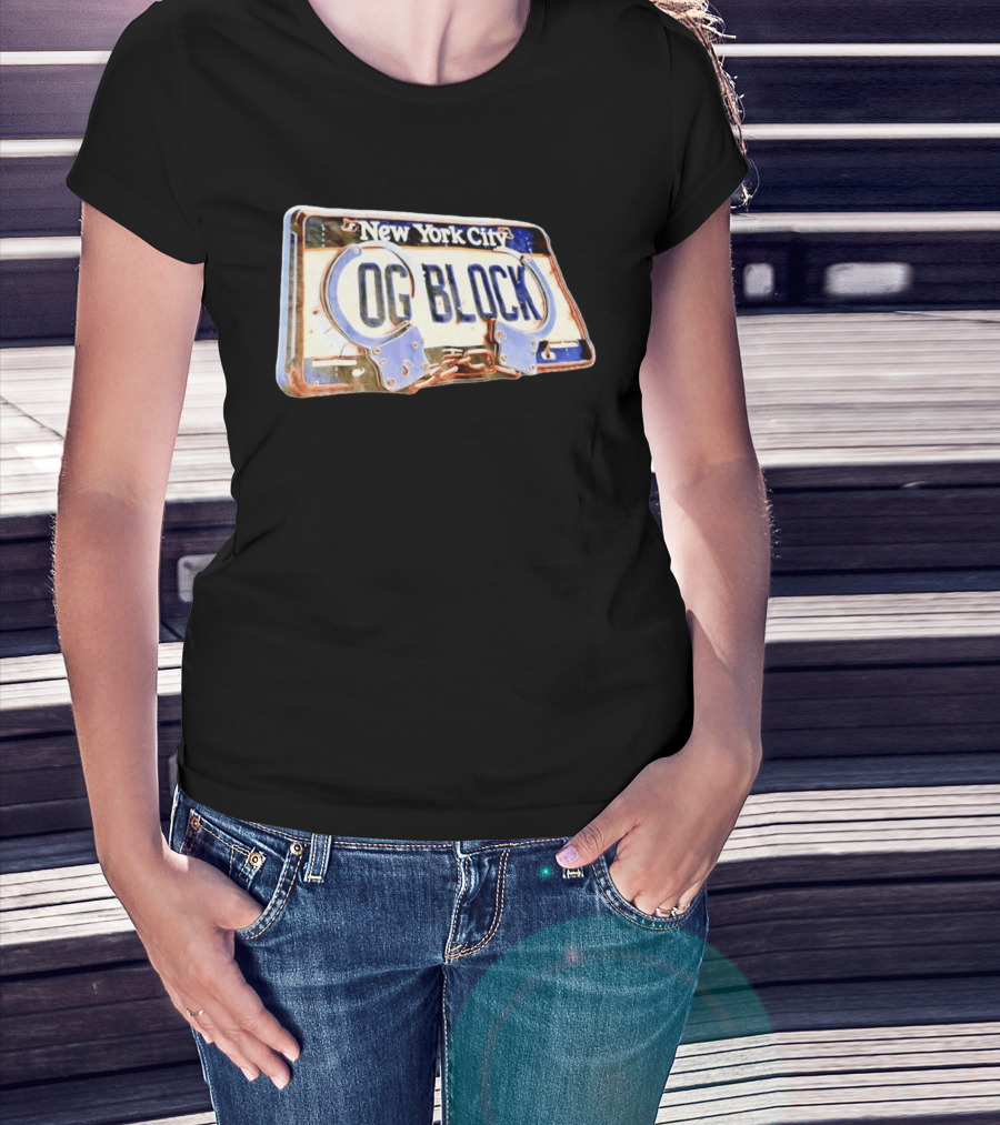 New York City OG Block License Plate Handcuffs T-Shirt