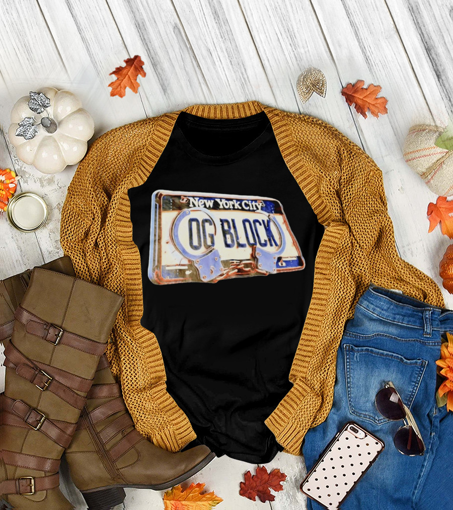 New York City OG Block License Plate Handcuffs T-Shirt