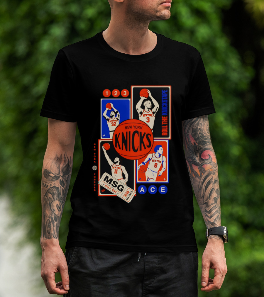 New York Knicks Roll The Knickstape MSG Ace 123 T-Shirt