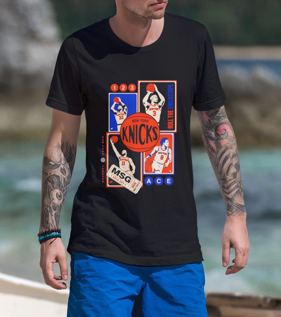 New York Knicks Roll The Knickstape MSG Ace 123 T-Shirt