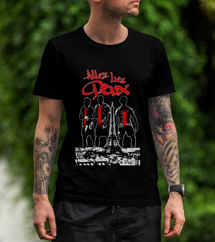 Allez Les Deux Neymar Lionel Messi Kylian Mbappe Paris Saint Germain T-Shirt