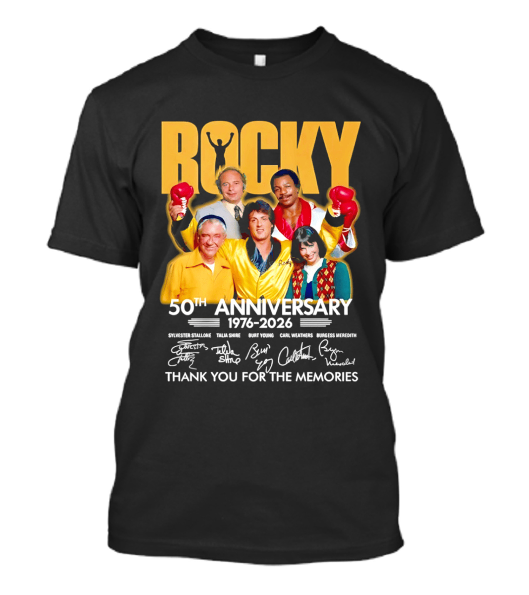 Rocky 50th Anniversary 1976 2026 Thank You For The Memories Celebrating Iconic Movie Legends T-Shirt
