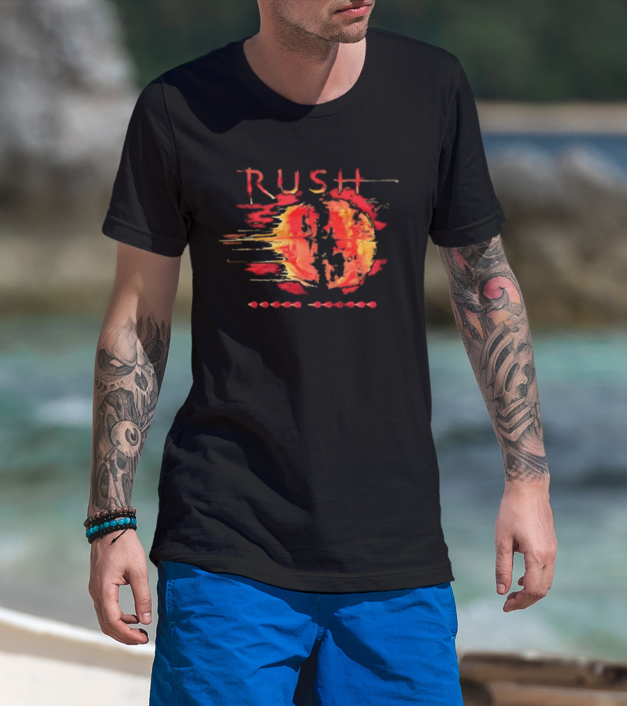 Rush Vapor Trails 2002 Tour Red And Orange Abstract Brushstroke T-Shirt