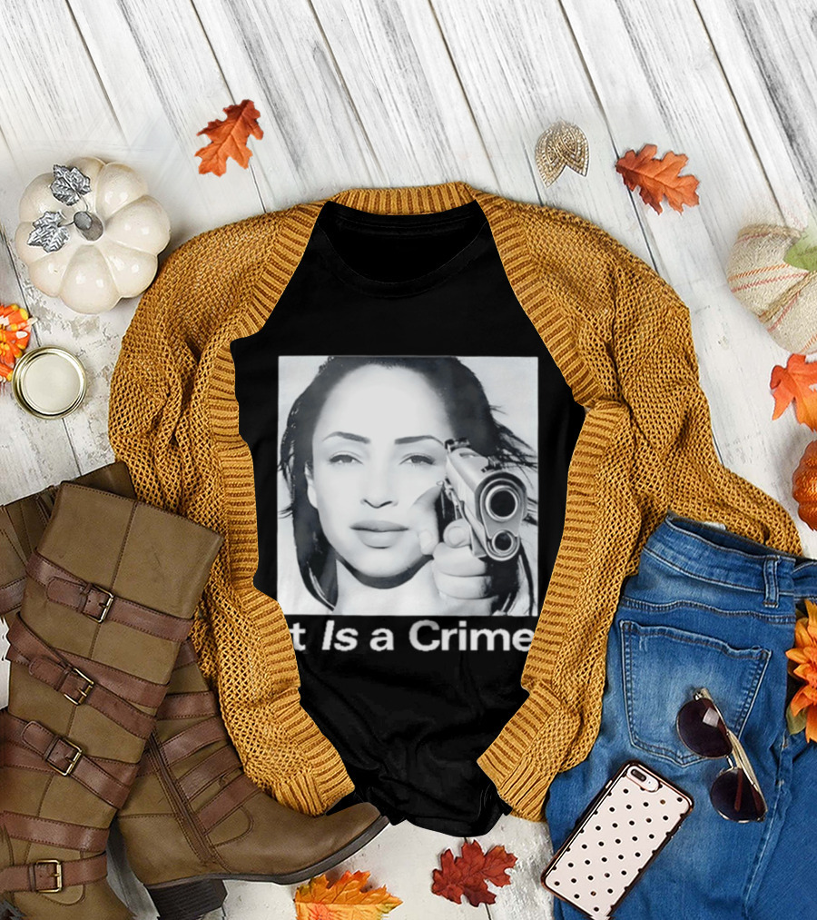 Sade Henryjawnson It is a Crime Female Figure Pointing Pistol Image T-Shirt