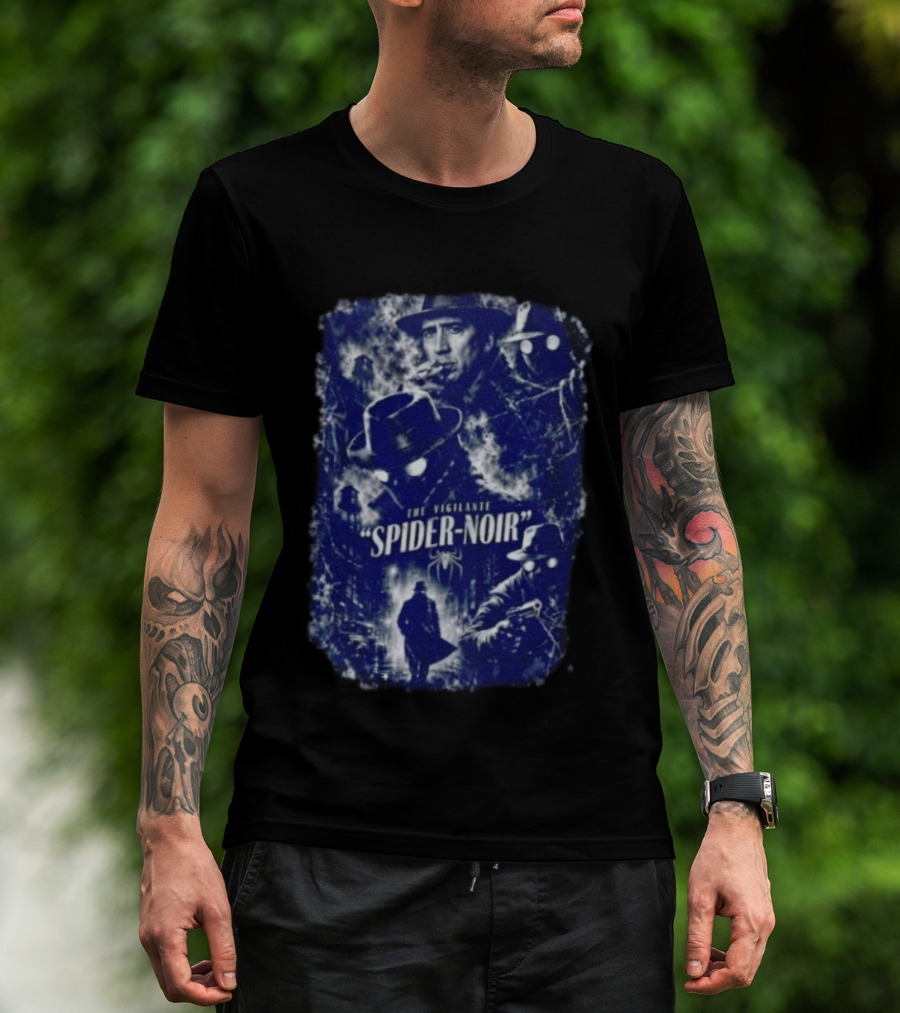 Spider Noir The Vigilante Movie Nicolas Cage Classic Film Noir T-Shirt