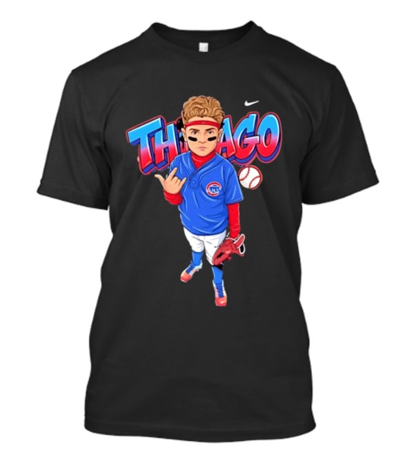Thiago Chicago Cubs Baseball Cartoon Player Nike T-Shirt