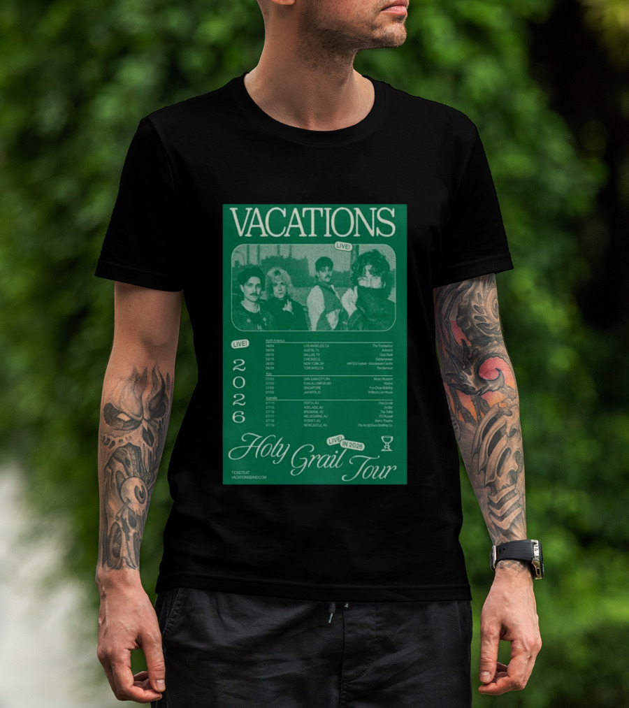 Vacations Holy Grail Tour 2026 Live Concert Locations And Dates T-Shirt